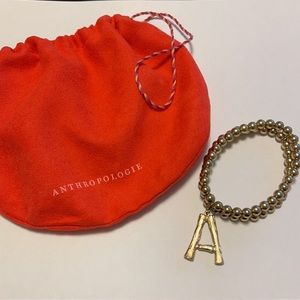 Anthropologie Initial Stretchy Elastic Bracelet “A”